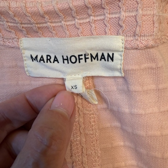 Mara Hoffman Tiffany Dress Pink Organic Cotton Belted Wrap Midi Oversized XS - Picture 9 of 10